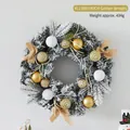 40cm Gold Christmas wreath with snowy pine needles, golden ornaments, and bows - 40cm Gold Wreath