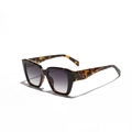Fashionable oversized square tortoise shell sunglasses with grey gradient lenses for adults - Tortoise