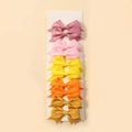 Set di fermagli per capelli a fiocco in tessuto per bambine nei toni del rosa e giallo - Stile 2