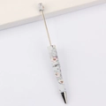 Customizable DIY beaded pen featuring elegant pastel floral patterns on a slim gray barrel - 40# Pattern (Light Grey Floral)