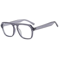 Fashionable oversized transparent grey pilot sunglasses in a retro luxury style from 45-degree angle - Grey Frame
