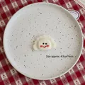 Handmade white cloud wool felt DIY accessory with cute smile face for Christmas decor - Smiling Cloud