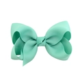 Close-up of 4-inch mint green grosgrain ribbon hair bow with detailed ribbed texture - 20 Pieces Set / Mint Green