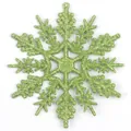 Sparkling grass green Christmas snowflake ornament with glitter finish and hanging hole - 10CM-6g (With Rope) / Fruit Green