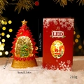 Rote Weihnachtsbaum-Schneekugel-Lampe mit goldenem Sockel und Geschenkbox - Roter Weihnachtsbaum (Geschenkbox)