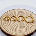 Set of four gold spring clip-on hoop earrings in various sizes for non-pierced ears - 2.0mm Wire Diameter 8mm Inner Diameter / Gold