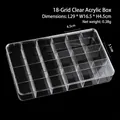 Clear acrylic 18-grid organizer box for jewelry and DIY parts measuring 29x16.5x4.5cm - Acrylic 18-Grid Storage Box