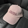 Detail shot of vintage corduroy baseball cap with purple Zero Garage letter embroidery - 58-60cm (Adjustable) / Pink