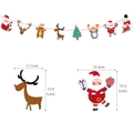Christmas cartoon banner with Santa and reindeer patterns and specific size measurements - Christmas Banner 07-Animal Forest