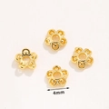4mm 18K gold-plated hollow flower bead caps for DIY jewelry and bracelet making - No.8 Five-Petal Bead Cap 4mm