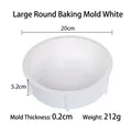 Grote witte ronde siliconen bakvorm 20cm diameter met afmetingen en gewichtsinfo - Groot Rond Wit