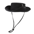 Schwarzer Outdoor-Sonnenhut für Herren mit breiter Krempe und verstellbarem Band - Schwarz