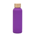 Matte purple stainless steel water bottle with natural bamboo screw lid finish - Matte Dusky Purple