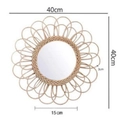 Espejo de pared nórdico de mimbre girasol 40cm decorativo de ratán artesanal - Estilo P 40cm