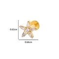 Labret étoile en titane F136 doré avec zircons, hauteur 0,63 cm et largeur 0,66 cm - Forme d'étoile (1# Or)