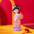 Ancient style resin figurine of a Dunhuang flying girl in purple hanfu with lantern - Style B145 Small Lantern