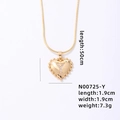 Golden heart pendant necklace with crystal letter Y on a 50cm snake chain - Letter Y