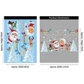 Pegatinas estáticas de Navidad con diseños de Papá Noel, renos y muñeco de nieve - hm92052ds Papá Noel y Reno [Estático sin Pegamento] / 60*90cm