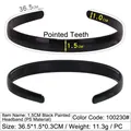 Classic black plastic headband with non-slip inner teeth and smooth matte spray finish - 1.5CM Black Painted F012