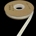 White ribbon roll with gold LOVE IS ETERNAL lettering for gift and floral packaging - 1cm*33 Yards / Creamy White Gold Stamped