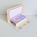 3D pop-up greeting card featuring a pink retro vinyl record player design - 60s Recordable / Yellow Gramophone Card