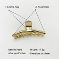 Detailed dimensions of the gold alloy shark hair claw clip showing 7cm length measurement - No.13 Gold Hollowed