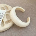 Minimalist wide creamy beige acrylic open cuff bracelet with glossy finish - 105# Open Cuff-White