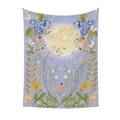 Bohemian moon phase tapestry with flowers and butterflies on light purple background - 73X95CM / LT045-3 Purple Mandala Moon