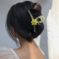 Floral lily of the valley hair claw clip in yellow for elegant hair styling - Single Flower Claw