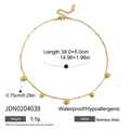 Dettaglio della collana a cuore in acciaio inossidabile dorato con misure e peso - Stile Catena Sottile con Più Cuori (JDN0204038)