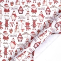 Christmas gift wrapping paper featuring cartoon reindeer and Santa Claus patterns - Jingle Snowman
