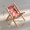 Miniature wooden folding beach chair phone stand with cute cartoon dragon print - Cartoon Snake