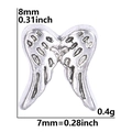 Silver angel wing floating charm for locket, 8x7mm accessory for DIY bracelet - Angel Wings-Silver Rhinestone