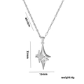 Collana a croce stella in argento con pendente in zircone e misure della catena - Stella a quattro punte (312) / Argento