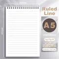 A5 spiral notebook with horizontal lines, durable PP cover and black metal twin wire - Lined / A5 / Top-flip