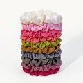 Lot de 9 chouchous en satin multicolores aux tons doux pour la coiffure - Macaron Vibrant