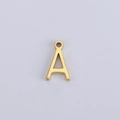 Poliertes Gold-Edelstahl-Buchstabe-A-Anhänger für DIY-Halsketten und Armband-Schmuck - Armbandzubehör - Gold - A