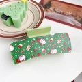 Christmas hair claw clip green square shark clip holiday hair accessories for women - Christmas #7 - Rectangular