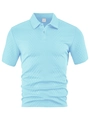 Close-up of light blue polo shirt with textured diamond jacquard fabric and collar detail - Light Blue