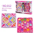 DIY bead jewelry kit for girls with purple and pink trays and assorted colorful charms - 012: DIY Beading Sweet Set