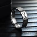 Polierter silberner Titanstahlring mit I Love You Gravur für Paare geeignet - US 6 / Stahlfarbe