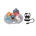 Luminous panda and cow miniatures on a glittery base for 40OZ cup lid DIY decoration - 40OZ-Cartoon Farm Animal Set