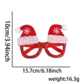 Red glitter Christmas party glasses with snowflake hats and dimensions 15.7cm x 10cm - Red Snowflake Hat Style