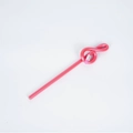 Matita flessibile rosa annodata in forma decorativa con ghiera argentata e gomma finale - Rosa