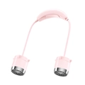 Portable neck fan in light pink, ergonomic wearable design with USB charging feature - Minimalist Industrial Style (FY25) / Pink