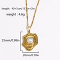 Detail view of 18K gold pendant necklace with dimensions and weight specifications - Irregular Wave Base (Style 7)