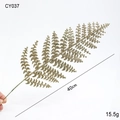 Sparkling gold artificial fern leaf spray for Christmas tree and festive home decoration - Gold Artificial Fern Leaf (40cm/15.5g)