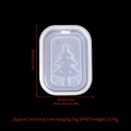 Christmas tree rectangle silicone mold for DIY resin casting and plaster pendants - Square Christmas Tree Tag GP#07