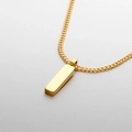 Collana minimalista con pendente a barra dorata lucida su una catena raffinata - Oro 18K