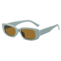 Kids vintage light blue rectangular thick frame sunglasses with brown lenses - Blue Frame